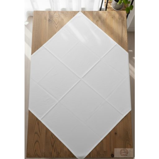 Prémium Pamut-Damaszt Asztalterítő – Hófehér Elegancia (100x100 cm)
