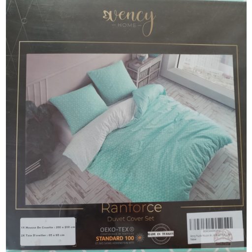 Vency Home Ranforce / fehér-türkiz