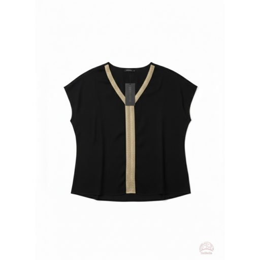 Pomodoro Lurex Trim V-nyakú Blúz – Az időtlen elegancia. Kiárusítás!! 50% árengedmény!