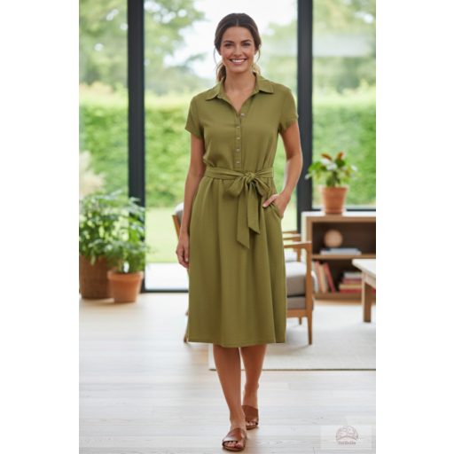 Pomodoro „Fit and Flare” Megkötős Ruha – Lime. Készletkisöprés. 50 % kedvezmény!