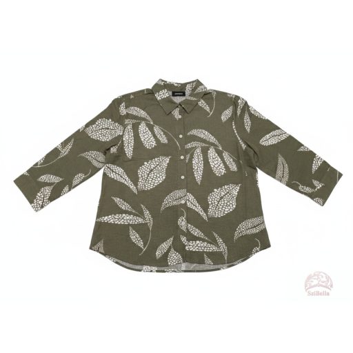 Pomodoro „Spot Leaf” Mintás Nyári ing khaki színben . Akció! 50% árengedmény. 